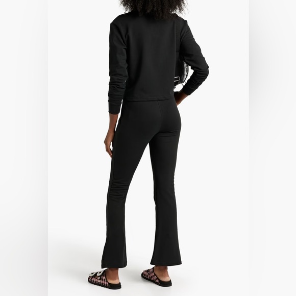 Jonathan Simkhai Standard Sia French Terry Bootcut Pants Size: M Color: Black - Picture 2 of 7